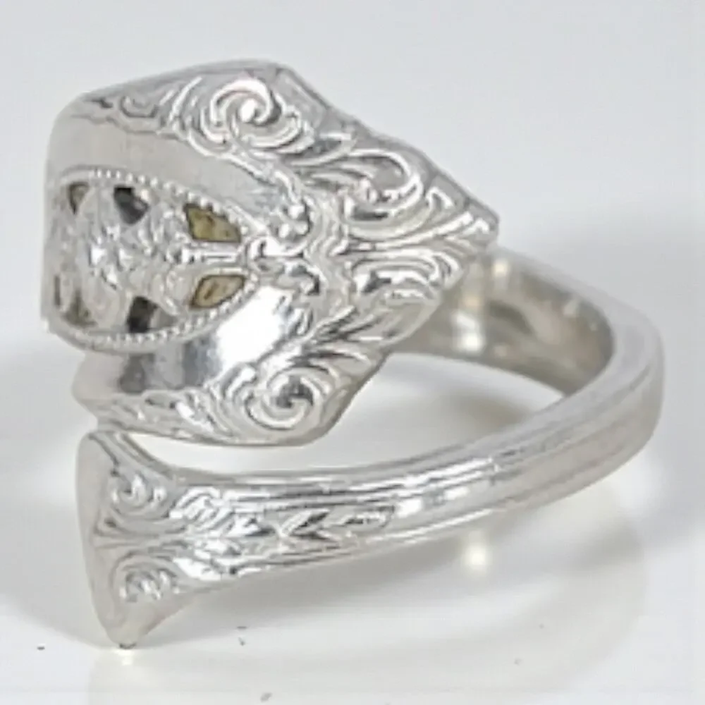 Wallace Silversmiths Sterling Silver Bypass Spoon Ring Vintage Size 5.5